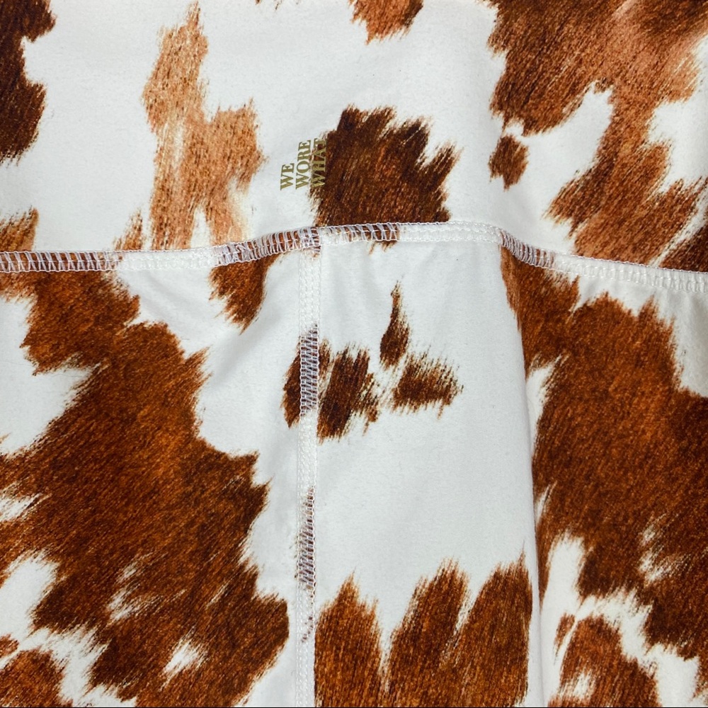 NEW WEWOREWHAT REVOLVE BROWN PRINTED HIGH-WAIST LEGGINGS - Picture 7 of 9